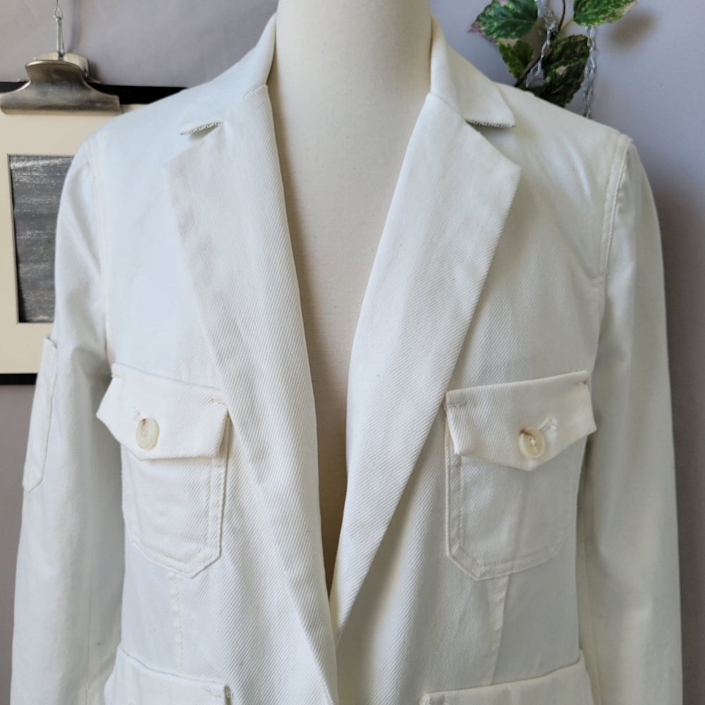 Anthropologie Neve Utility Button Front Jacket Ivroy 6 - Picture 5 of 17
